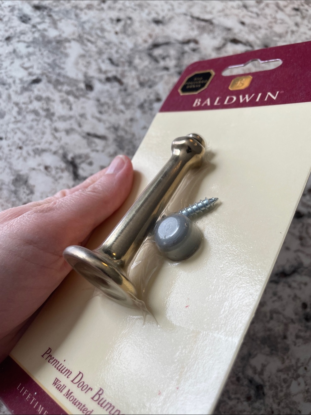 Baldwin Polished Brass Door Bumper - Gold color | never opened! | NIB - Picture 8 of 9